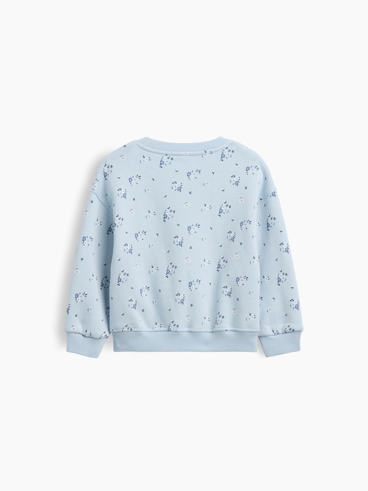 Gap Blue Floral Vintage Soft Print Sweatshirt (6mths-5yrs) - Image 2 of 2 Gap Blue Floral Vintage Soft Print Sweatshirt (6mths-5yrs) - Image 2 of 2