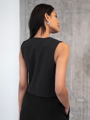 Schwarz - Threadbare Weste mit Knopfleiste - Bild 2 von 4