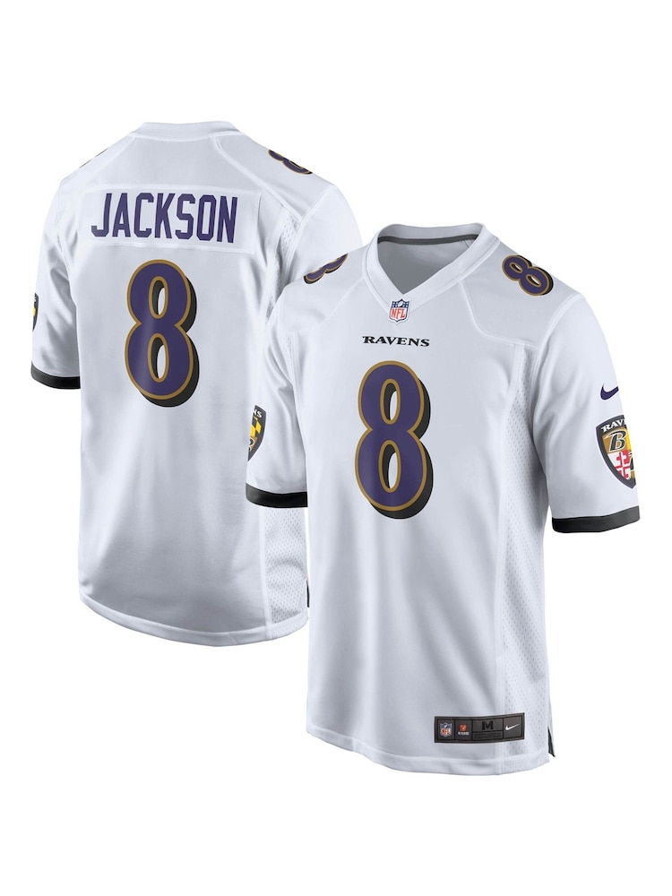 Nike White NFL Baltimore Ravens Game Road Jersey - Lamar Jackson - Image 1 of 3