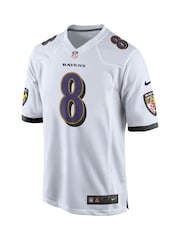 Nike White NFL Baltimore Ravens Game Road Jersey - Lamar Jackson - Image 2 of 3
