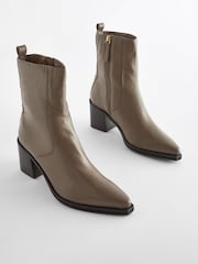 Mink Brown Forever Comfort® Point Toe Heeled Ankle Boots - Image 5 of 9