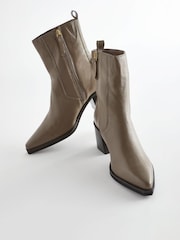 Mink Brown Forever Comfort® Point Toe Heeled Ankle Boots - Image 7 of 9