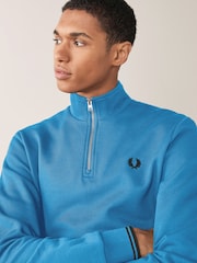 Голубой Ocean - Fred Perry Quarter Zip Sweatshirt - Image 1 of 5