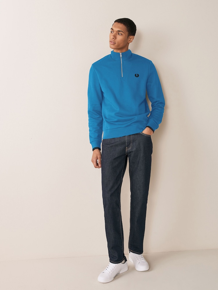 Голубой Ocean - Fred Perry Quarter Zip Sweatshirt - Image 2 of 5