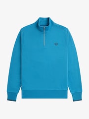Голубой Ocean - Fred Perry Quarter Zip Sweatshirt - Image 3 of 5