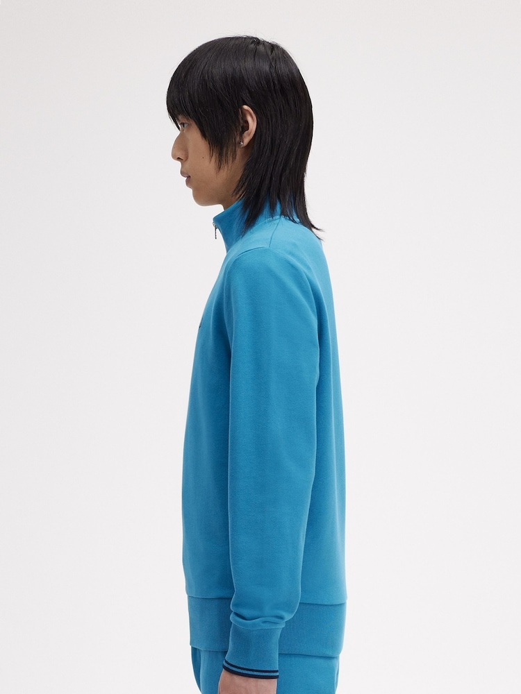 Голубой Ocean - Fred Perry Quarter Zip Sweatshirt - Image 5 of 5