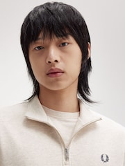 Fred Perry Mens 100% Cotton Quarter Zip Sweatshirt - Image 2 of 4