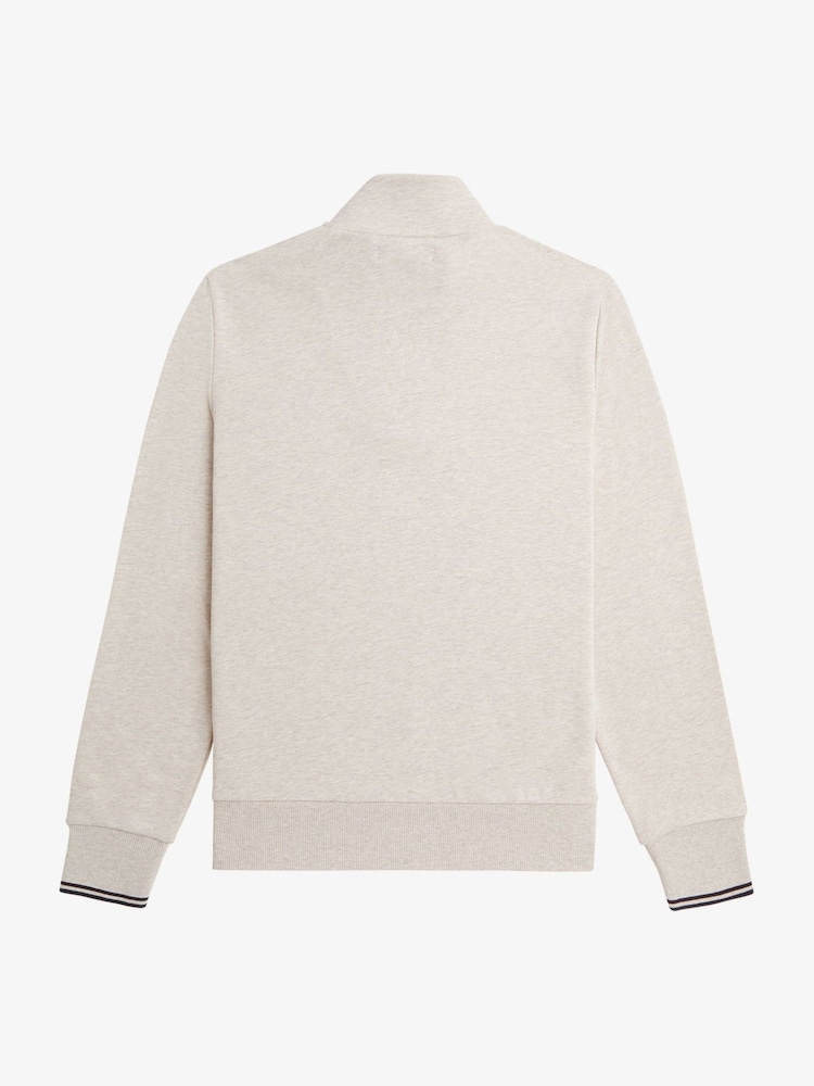 Fred Perry Mens 100% Cotton Quarter Zip Sweatshirt - Image 4 of 4