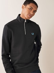 Fred Perry Mens 100% Cotton Quarter Zip Sweatshirt - Image 1 of 7
