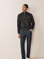 Fred Perry Mens 100% Cotton Quarter Zip Sweatshirt - Image 3 of 7