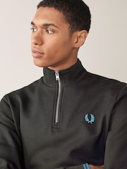 Fred Perry Mens 100% Cotton Quarter Zip Sweatshirt - Image 5 of 7