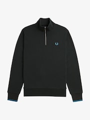 Fred Perry Mens 100% Cotton Quarter Zip Sweatshirt - Image 6 of 7