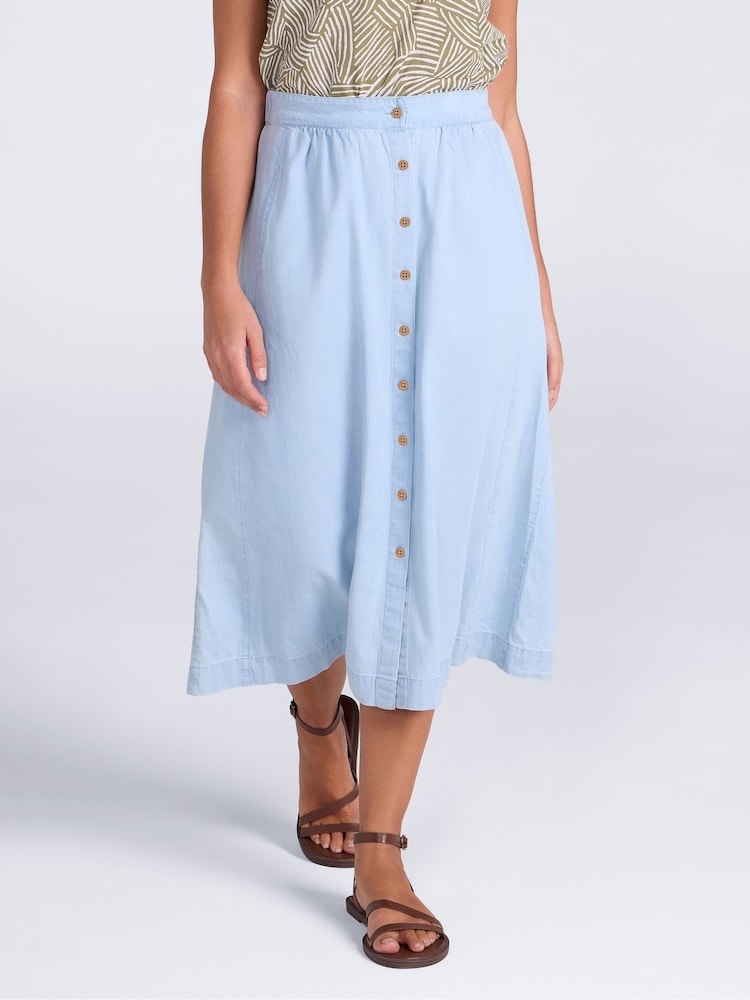 Mountain Warehouse Blue Zamora Button Through Womens UV Skirt - Image 1 of 4