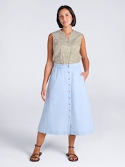 Mountain Warehouse Blue Zamora Button Through Womens UV Skirt - Image 2 of 4