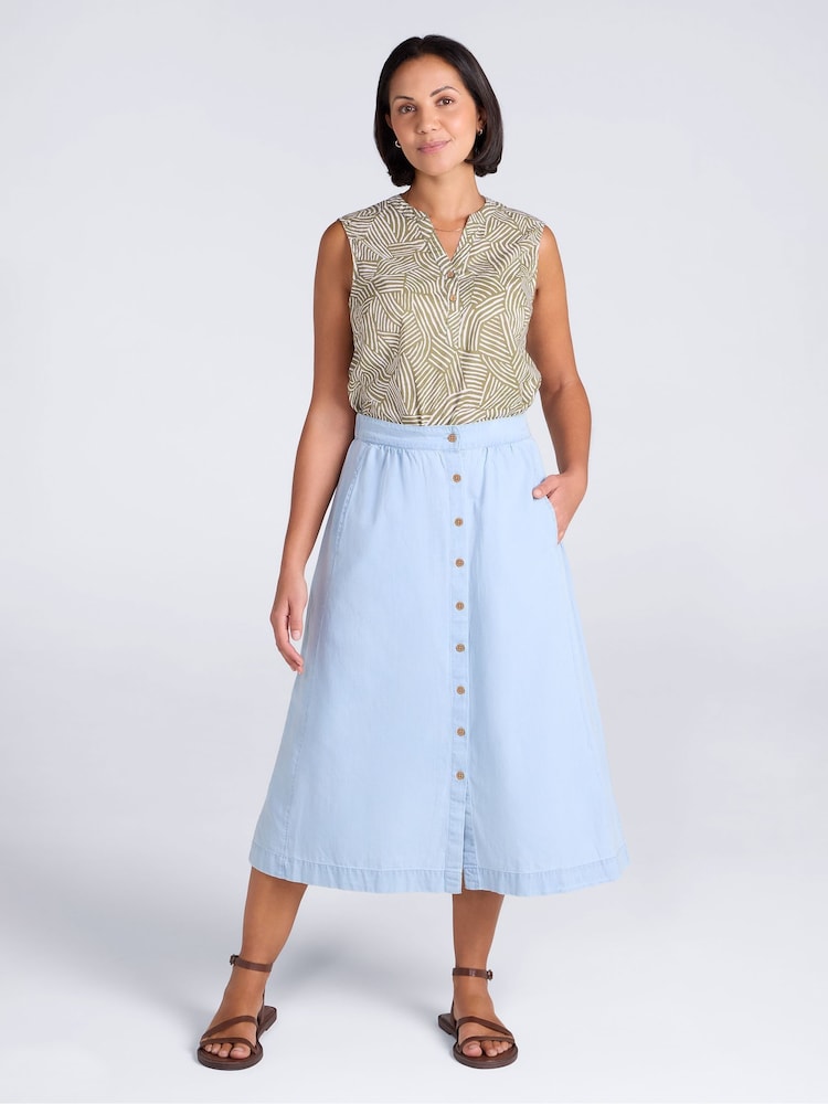 Mountain Warehouse Blue Zamora Button Through Womens UV Skirt - Image 2 of 4