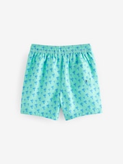 Mintgrün mit Palmenprint - Bedruckte Badeshorts (3–16 Jahre) - Bild 2 von 4