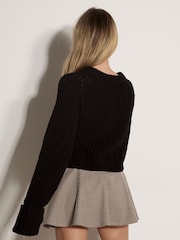 Apricot Black Chunky Knit Cardigan - Image 5 of 5