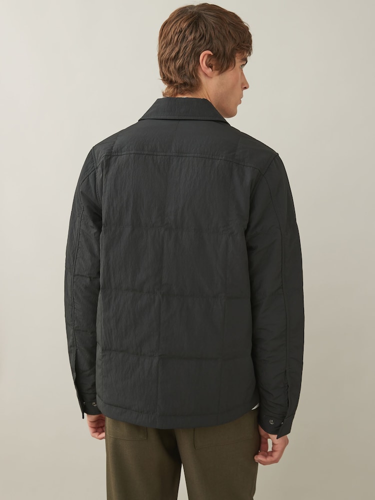 Fred Perry Black Quilted Overshirt - Image 2 of 8 Fred Perry Black Quilted Overshirt - Image 2 of 8