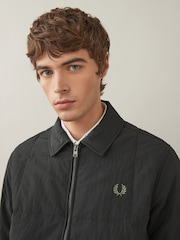 Fred Perry Black Quilted Overshirt - Image 5 of 8