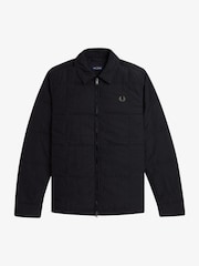 Fred Perry Black Quilted Overshirt - Image 7 of 8