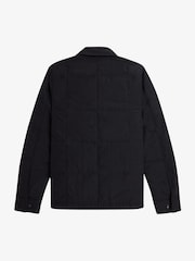 Fred Perry Black Quilted Overshirt - Image 8 of 8