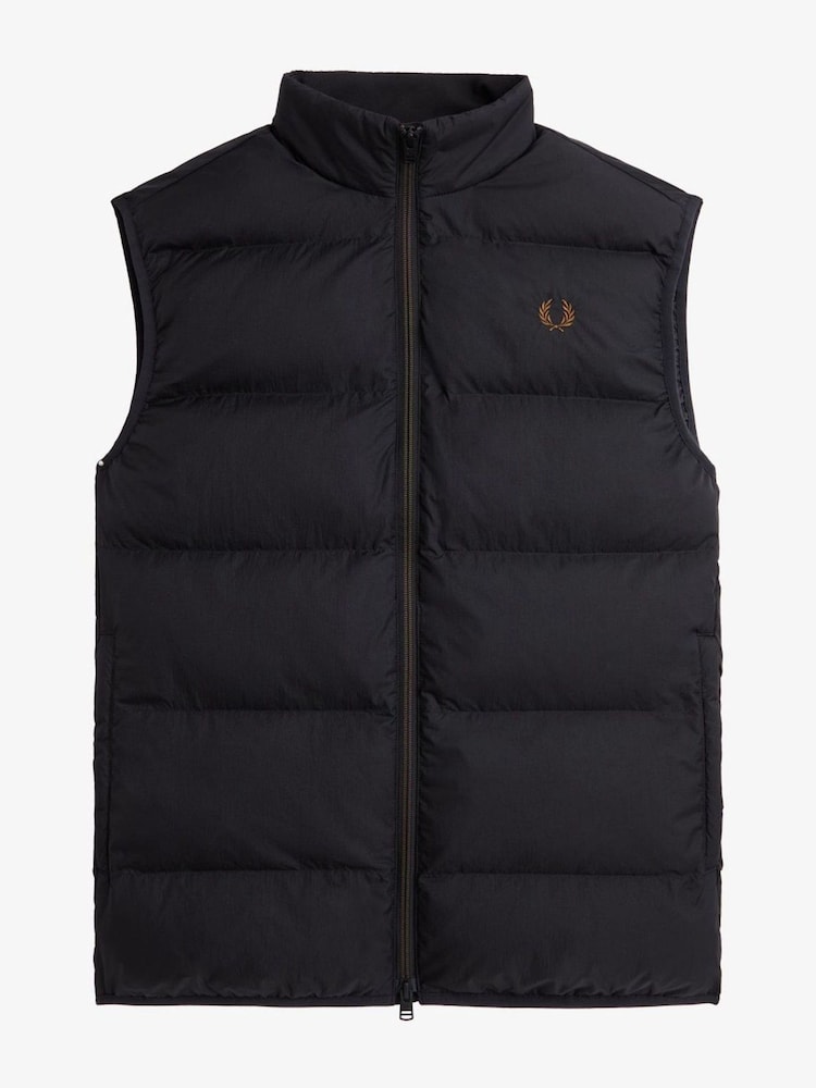 Fred Perry Padded Insulated Black Gilet - Image 6 of 7