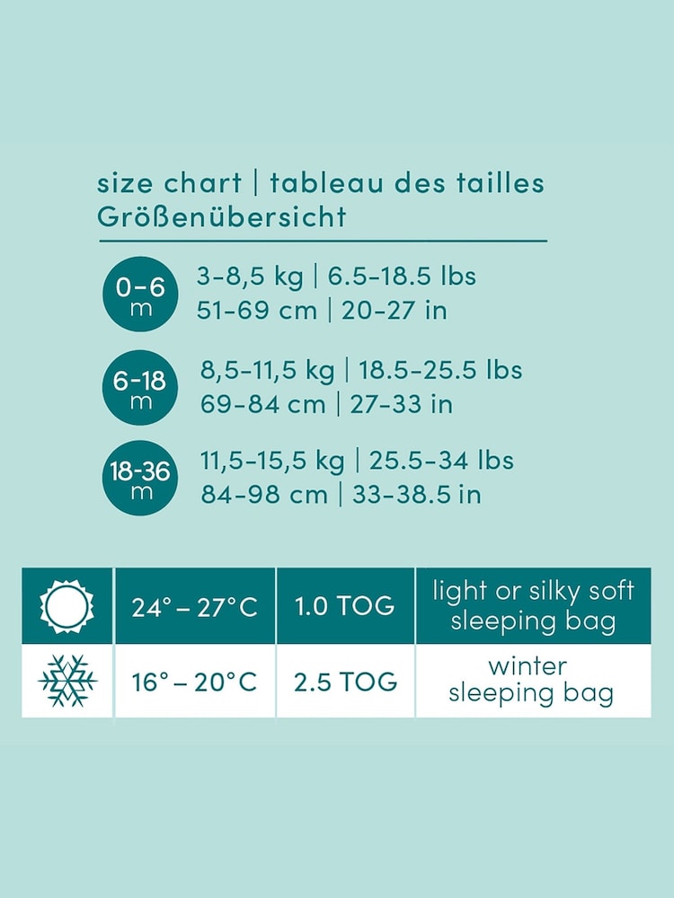aden + anais Grey Essentials 1.0 Tog Summer 100% Cotton Sleeping Bag - Image 3 of 3