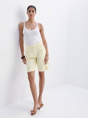 Mango Yellow Denim Bermuda Shorts - Image 1 of 7