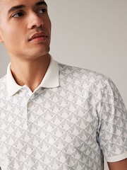 Grey 100% Cotton Scion Print Polo Shirt - Image 1 of 8