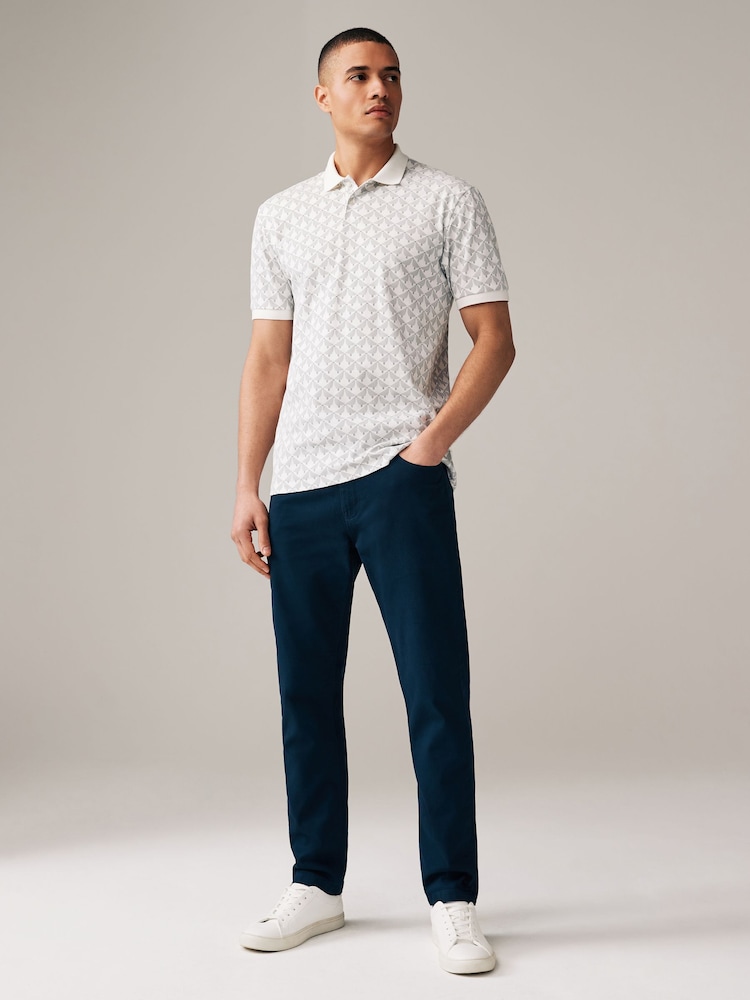 Grey 100% Cotton Scion Print Polo Shirt - Image 2 of 8