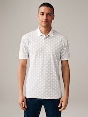 Grey 100% Cotton Scion Print Polo Shirt - Image 3 of 8
