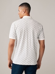 Grey 100% Cotton Scion Print Polo Shirt - Image 4 of 8