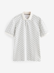 Grey 100% Cotton Scion Print Polo Shirt - Image 6 of 8