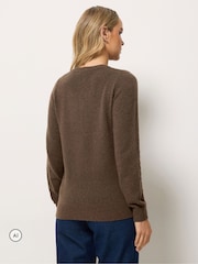 Long Tall Sally Brown Half Button Knitted Jumper - Image 3 of 6
