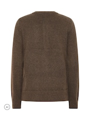 Long Tall Sally Brown Half Button Knitted Jumper - Image 6 of 6