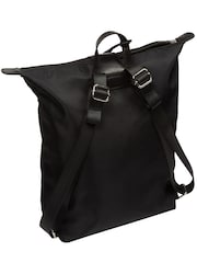 Pure Luxuries London Black 'Louison' Canvas & Leather Backpack - Image 4 of 6