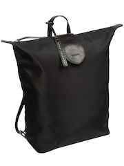 Pure Luxuries London Black 'Louison' Canvas & Leather Backpack - Image 6 of 6