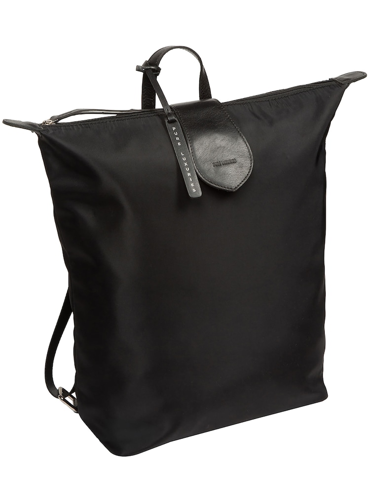Pure Luxuries London Black 'Louison' Canvas & Leather Backpack - Image 6 of 6 Pure Luxuries London Black 'Louison' Canvas & Leather Backpack - Image 6 of 6