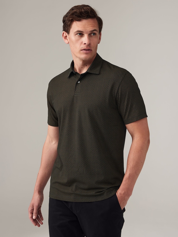 White/Navy/Black Gold Geos Regular Fit Short Sleeve Jersey Polo Shirts 3 Pack - Image 10 of 14