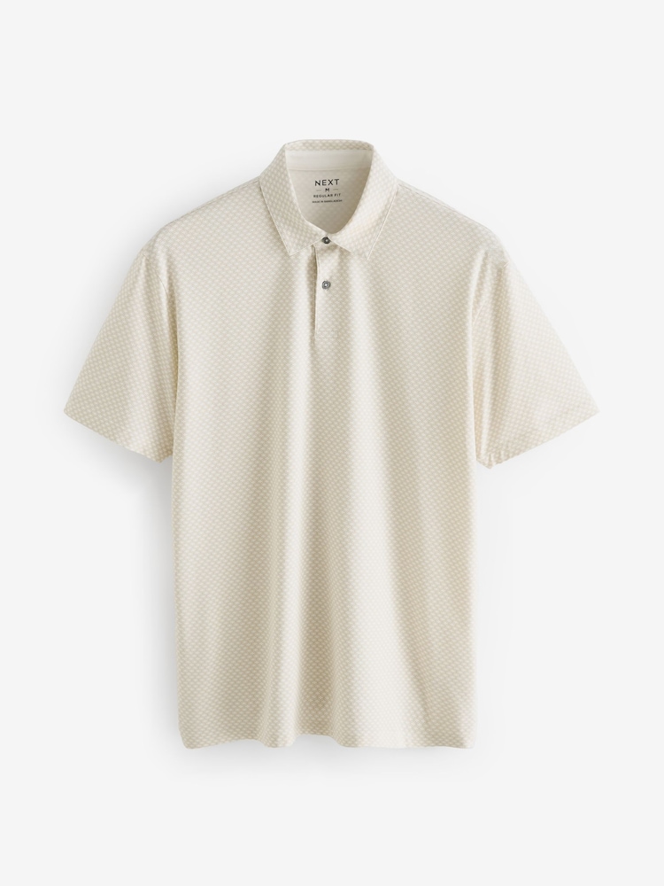 White/Navy/Black Gold Geos Regular Fit Short Sleeve Jersey Polo Shirts 3 Pack - Image 5 of 14