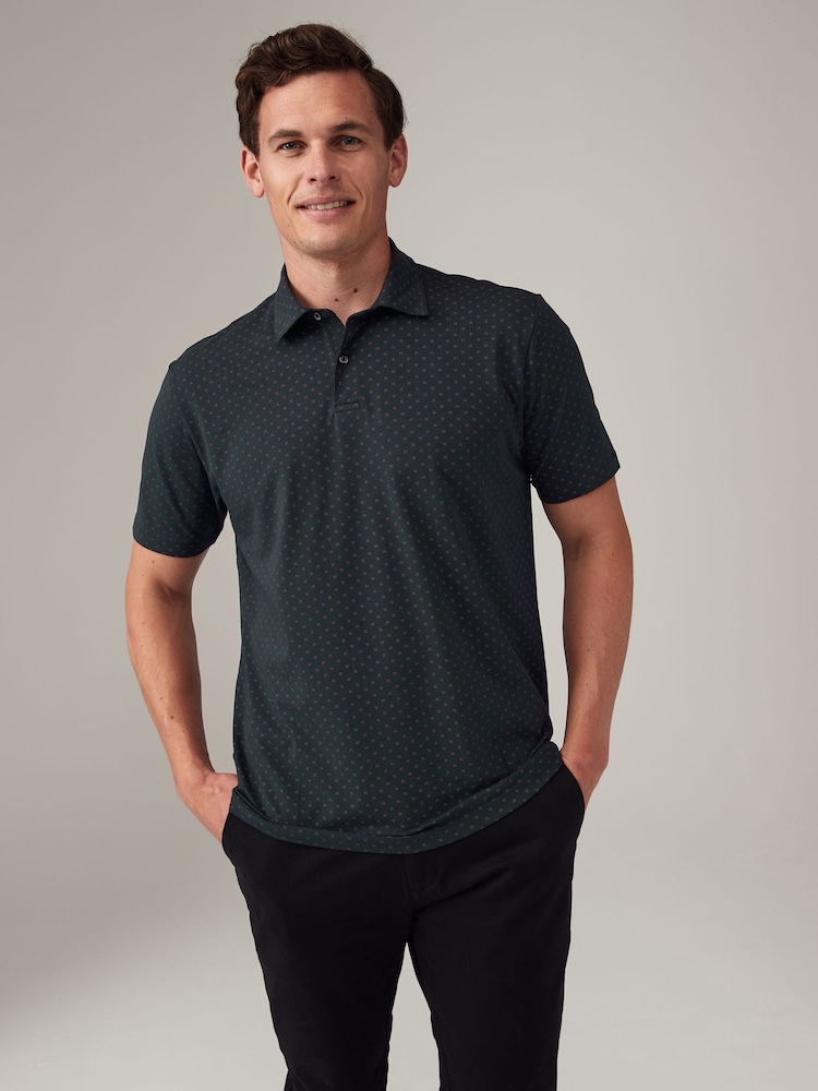 White/Navy/Black Gold Geos Regular Fit Short Sleeve Jersey Polo Shirts 3 Pack - Image 7 of 14