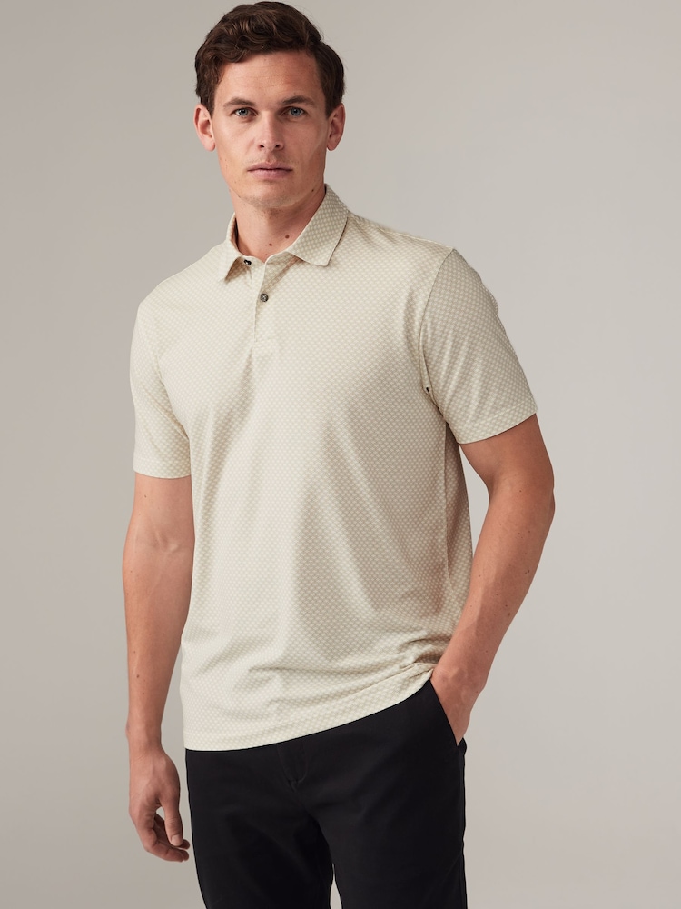 White/Navy/Black Gold Geos Regular Fit Short Sleeve Jersey Polo Shirts 3 Pack - Image 9 of 14