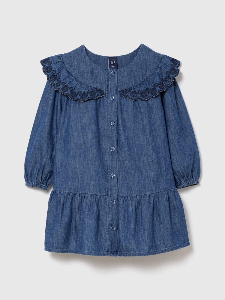 Gap Mid Wash Denim Drop-Waist Dress (6mths-5yrs) - Image 1 of 2 Gap Mid Wash Denim Drop-Waist Dress (6mths-5yrs) - Image 1 of 2