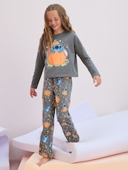Charcoal Grey Lilo & Stitch 100% Cotton Halloween License Pyjamas (3-16yrs) - Image 1 of 9