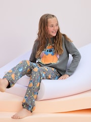 Charcoal Grey Lilo & Stitch 100% Cotton Halloween License Pyjamas (3-16yrs) - Image 2 of 9