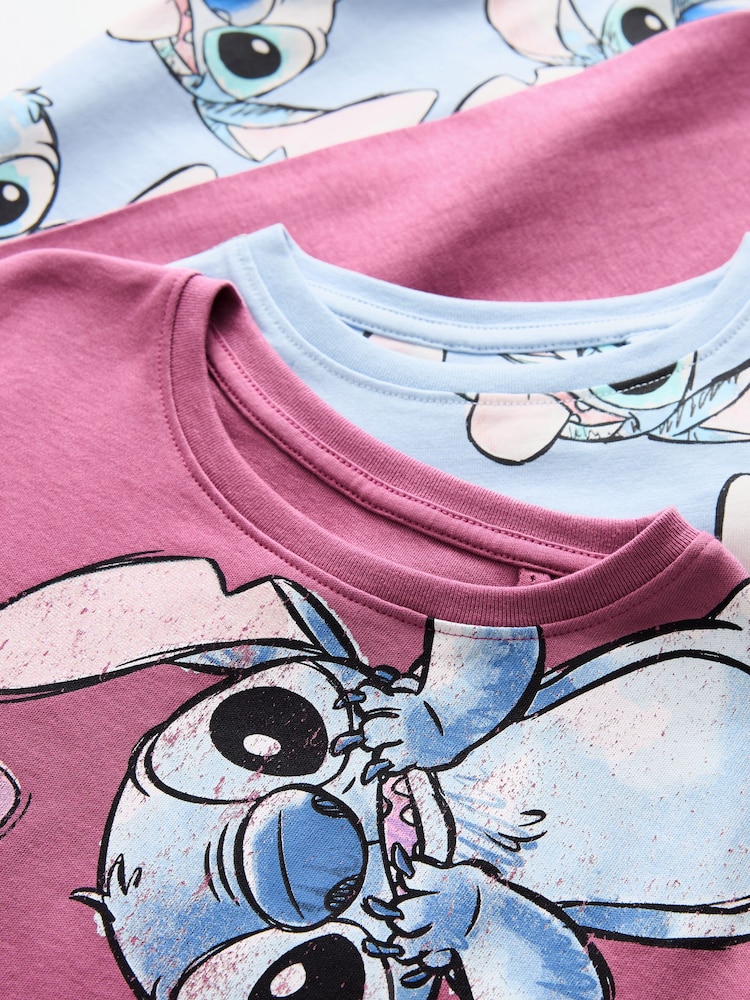 Blue/ Purple Lilo and Stitch License Pyjamas 2 Pack (3-16yrs) - Image 10 of 11