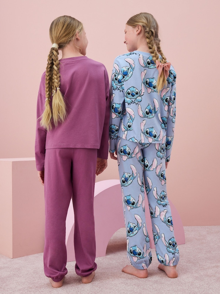 Blue/ Purple Lilo and Stitch License Pyjamas 2 Pack (3-16yrs) - Image 3 of 11