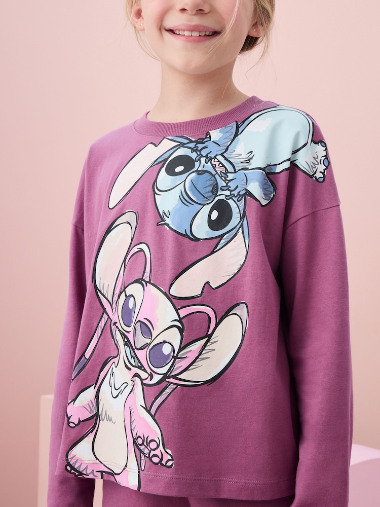 Blue/ Purple Lilo and Stitch License Pyjamas 2 Pack (3-16yrs) - Image 4 of 11