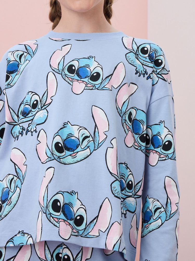 Blue/ Purple Lilo and Stitch License Pyjamas 2 Pack (3-16yrs) - Image 5 of 11