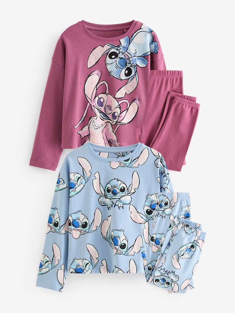 Blue/ Purple Lilo and Stitch License Pyjamas 2 Pack (3-16yrs) - Image 7 of 11